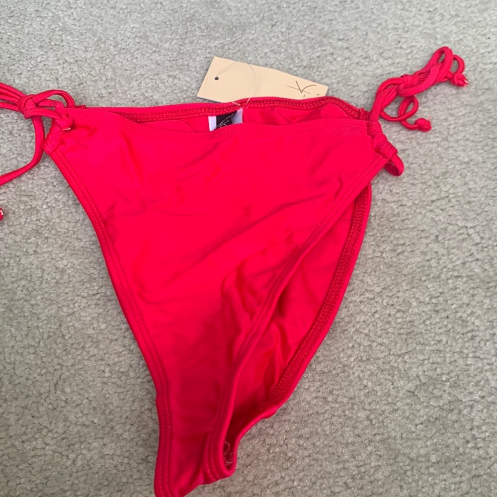 High waisted Skinny tie bikini bottoms NWT S